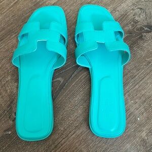 Blue sandals size 10